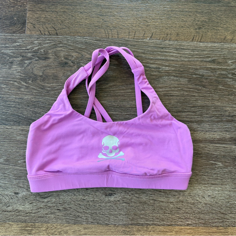 Lululemon x soulcycle pink skull sportsbra